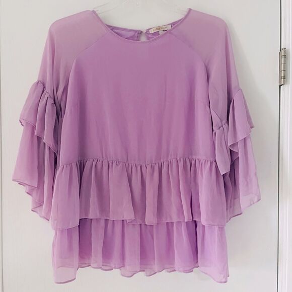 Rosie Pope Pink Ruffle Maternity Blouse - Picture 1 of 4